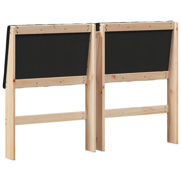 Gepolstertes Kopfteil Schwarz 135 cm Massives Kiefernholz