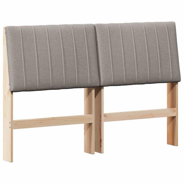 Gepolstertes Kopfteil Taupe 135 cm Massives Kiefernholz