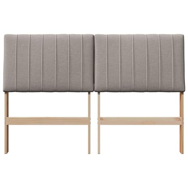 Gepolstertes Kopfteil Taupe 135 cm Massives Kiefernholz