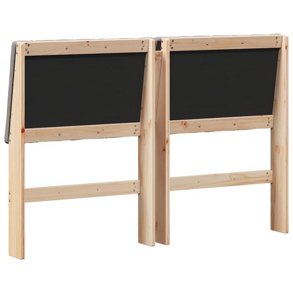 Gepolstertes Kopfteil Taupe 135 cm Massives Kiefernholz