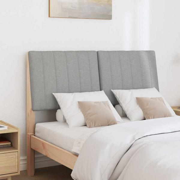 Gepolstertes Kopfteil Hellgrau 120 cm Massives Kiefernholz