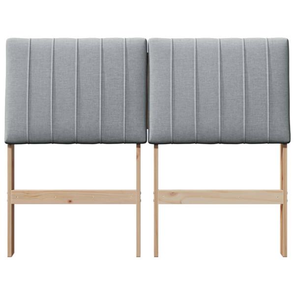 Gepolstertes Kopfteil Hellgrau 120 cm Massives Kiefernholz