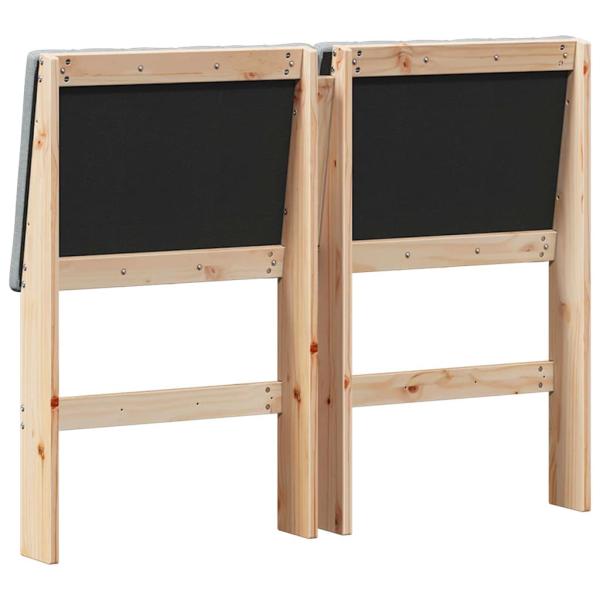 Gepolstertes Kopfteil Hellgrau 120 cm Massives Kiefernholz