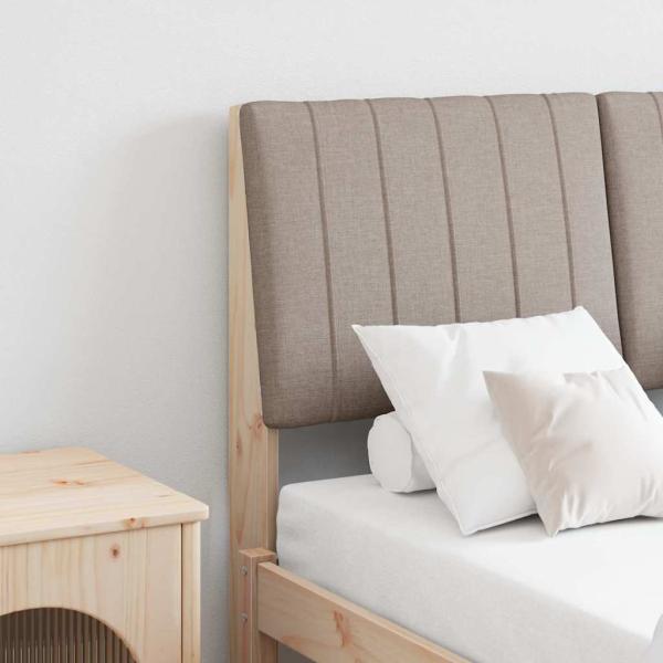 ARDEBO.de - Gepolstertes Kopfteil Taupe 120 cm Massives Kiefernholz