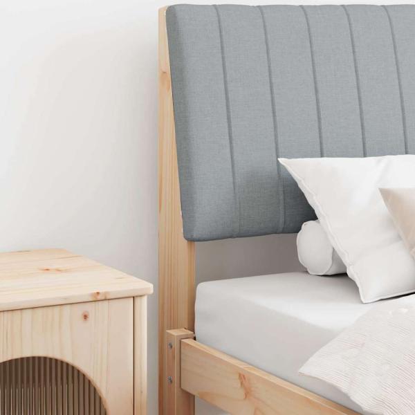 ARDEBO.de - Gepolstertes Kopfteil Hellgrau 100 cm Massives Kiefernholz