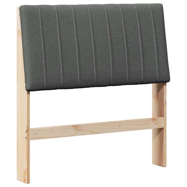 Gepolstertes Kopfteil Dunkelgrau 90 cm Massives Kiefernholz