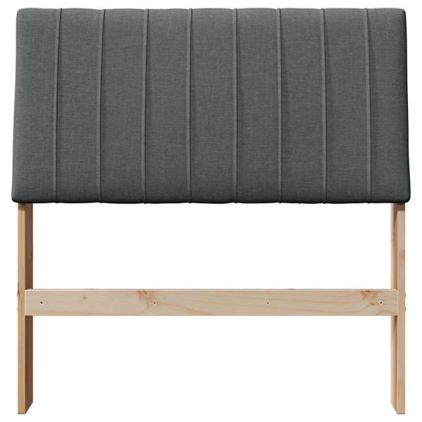Gepolstertes Kopfteil Dunkelgrau 90 cm Massives Kiefernholz