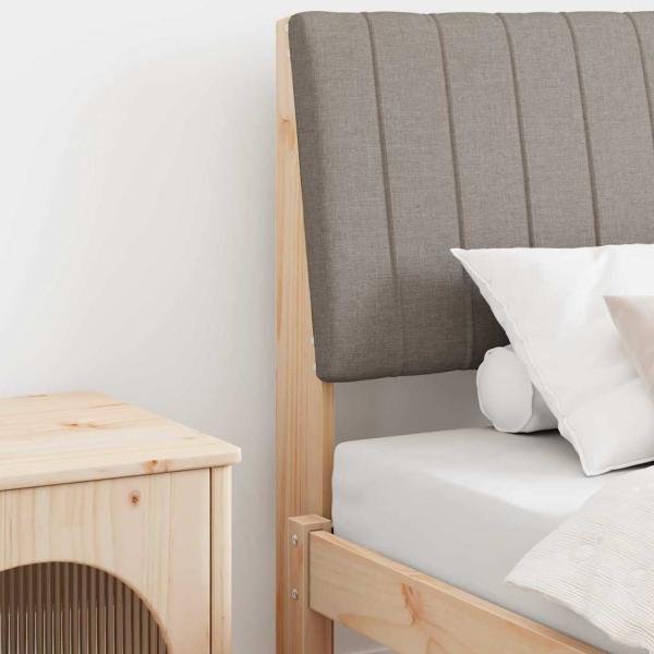 ARDEBO.de - Gepolstertes Kopfteil Taupe 90 cm Massives Kiefernholz