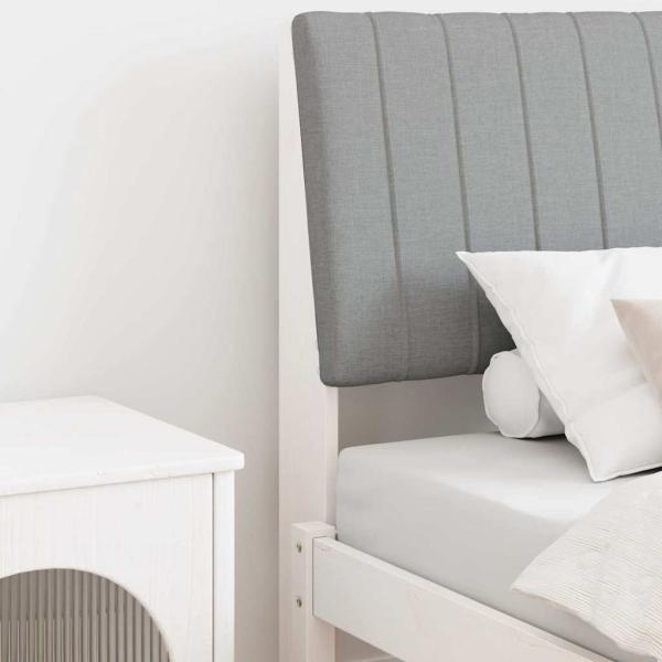 ARDEBO.de - Gepolstertes Kopfteil Hellgrau 90 cm Massives Kiefernholz