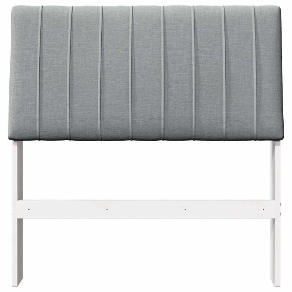 Gepolstertes Kopfteil Hellgrau 90 cm Massives Kiefernholz