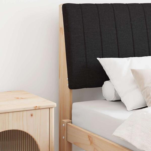 ARDEBO.de - Gepolstertes Kopfteil Schwarz 80 cm Massives Kiefernholz