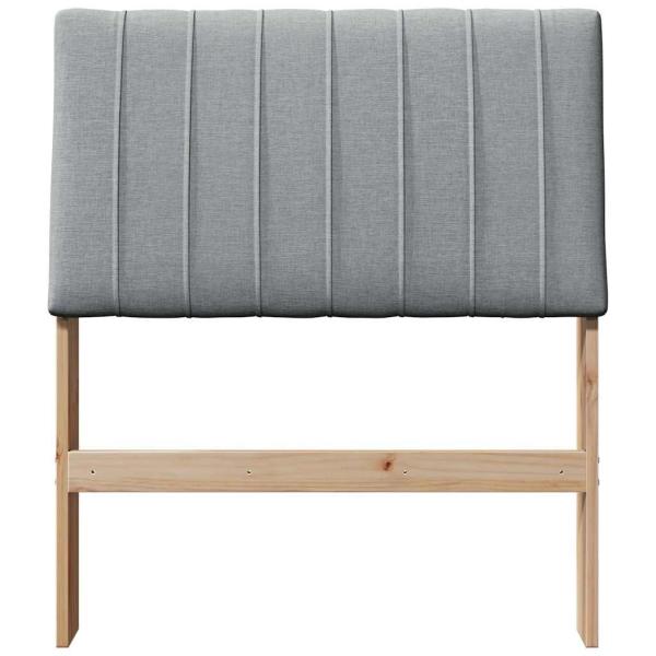 Gepolstertes Kopfteil Hellgrau 75 cm Massives Kiefernholz