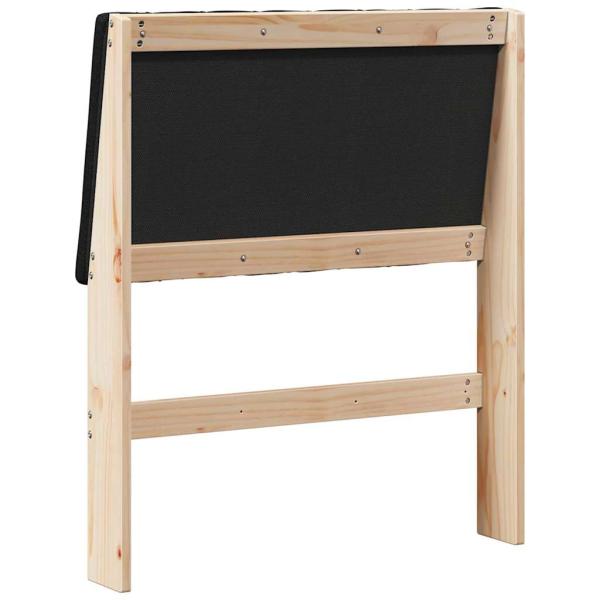ARDEBO.de - Gepolstertes Kopfteil Schwarz 75 cm Massives Kiefernholz