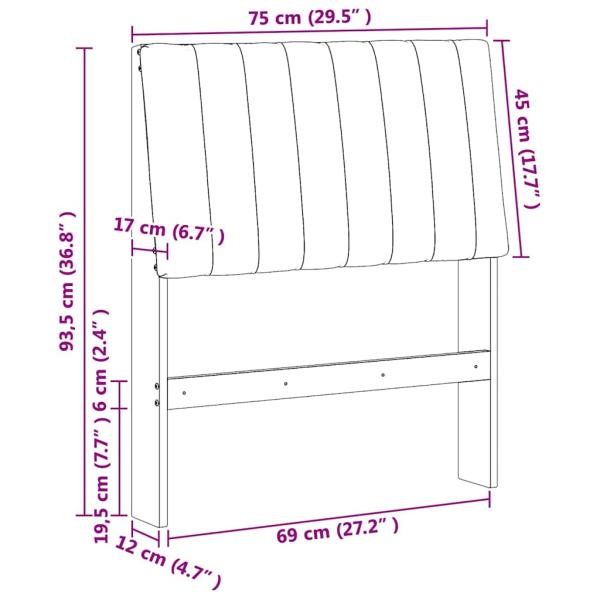 Gepolstertes Kopfteil Taupe 75 cm Massives Kiefernholz