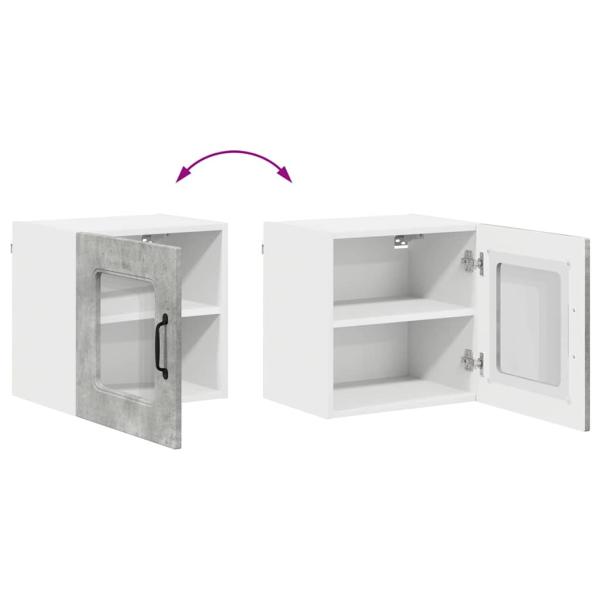 Küchenhängeschrank mit Regal 2 pcs Beton Grau 40 x 31 x 40 cm