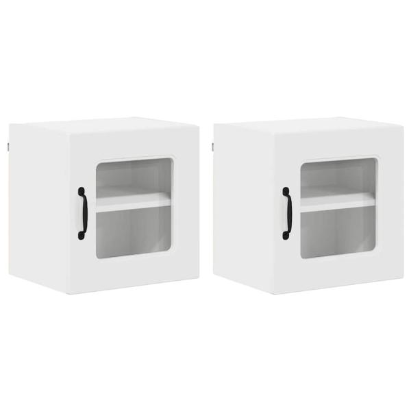 Küchenhängeschrank mit Tür 2 pcs Hochglanz Weiß 40 x 31 x 40 cm