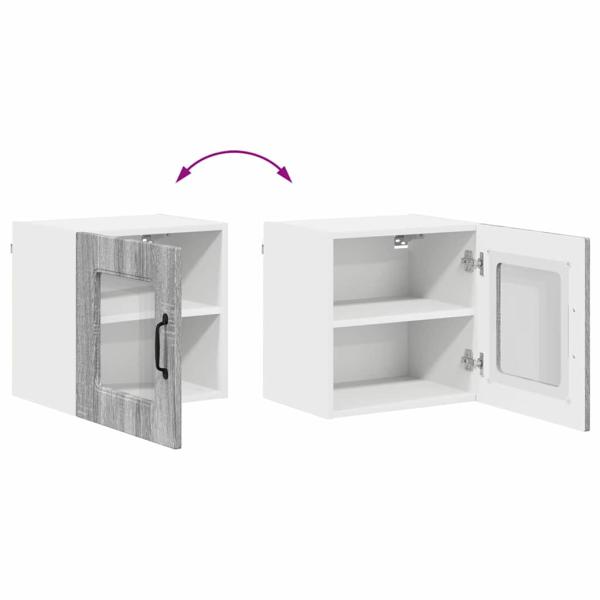 Küchenhängeschrank mit Tür 2 pcs Graues Sonoma 40 x 31 x 40 cm