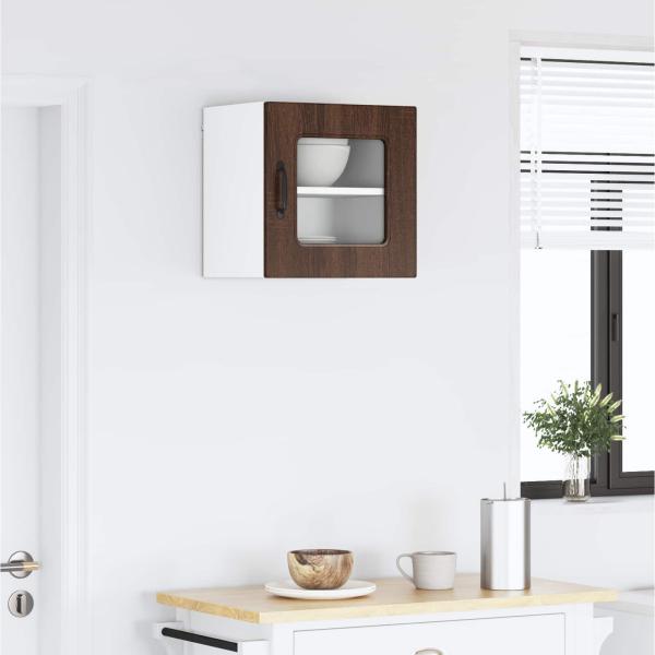 Küchenhängeschrank mit Regal Braun Eichen-Optik 40 x 31 x 40 cm