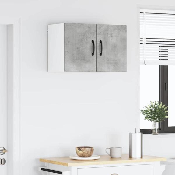 Küchenhängeschrank mit Regal 2 pcs Beton Grau 30 x 31 x 40 cm