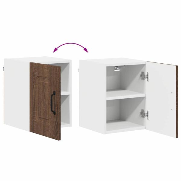 Küchenhängeschrank mit Regal Braun Eichen-Optik 30 x 31 x 40 cm