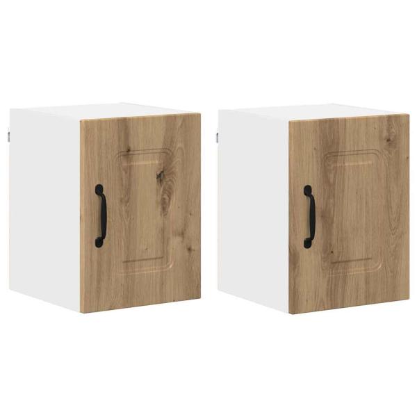 Küchenhängeschrank mit Tür 2 pcs Artisan-Eiche 30 x 31 x 40 cm