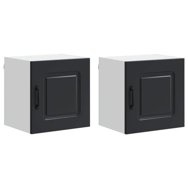 Küchenhängeschrank 2 pcs Schwarz 40 x 31 x 40 cm Holzwerkstoff