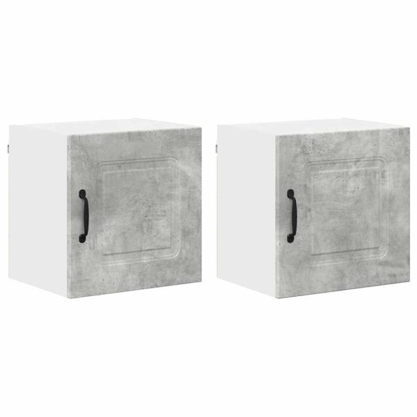 Küchenhängeschrank mit Regal 2 pcs Beton Grau 40 x 31 x 40 cm