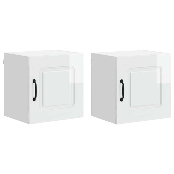 ARDEBO.de - Küchenhängeschrank mit Tür 2 pcs Hochglanz Weiß 40 x 31 x 40 cm