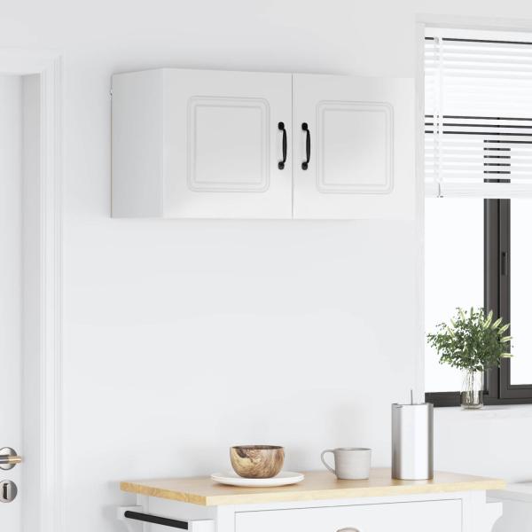 Küchenhängeschrank mit Tür 2 pcs Hochglanz Weiß 40 x 31 x 40 cm