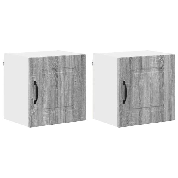 Küchenhängeschrank mit Tür 2 pcs Graues Sonoma 40 x 31 x 40 cm