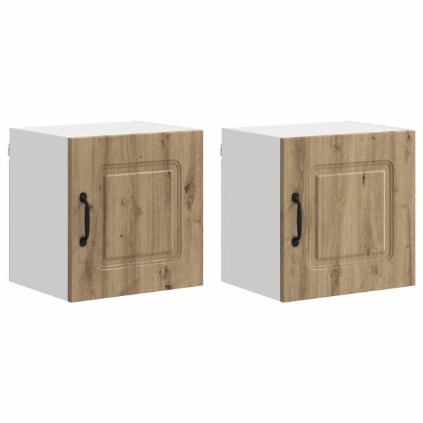 Küchenhängeschrank mit Tür 2 pcs Artisan-Eiche 40 x 31 x 40 cm