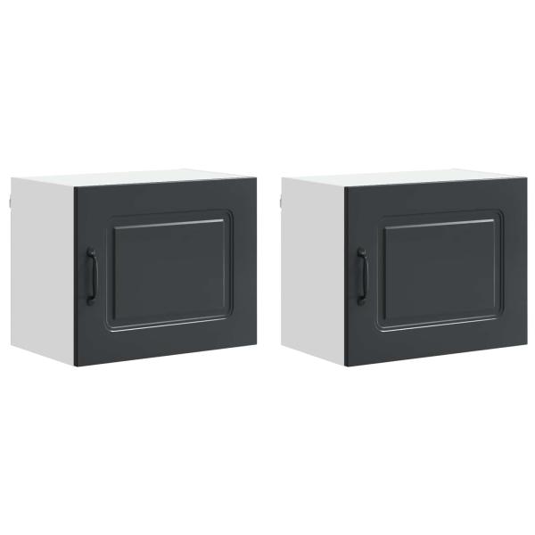 ARDEBO.de - Küchenhängeschrank 2 pcs Schwarz 50 x 31 x 40 cm Holzwerkstoff