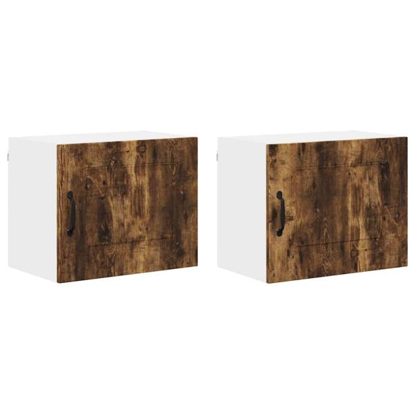 Küchenhängeschrank 2 pcs Geräucherte Eiche 50 x 31 x 40 cm