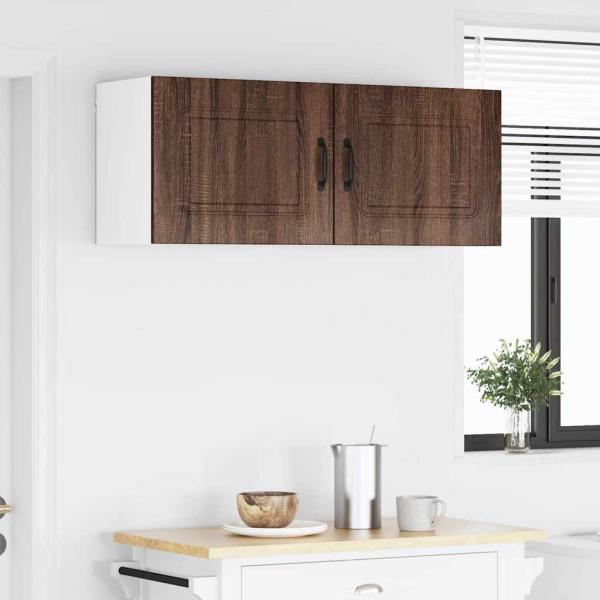 Küchenhängeschrank mit Regal Braun Eichen-Optik 50 x 31 x 40 cm