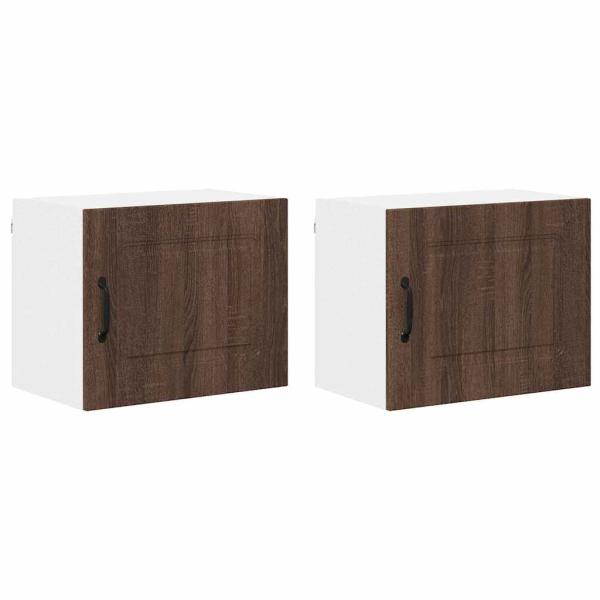 Küchenhängeschrank 2 pcs Braun Eichen-Optik 50 x 31 x 40 cm