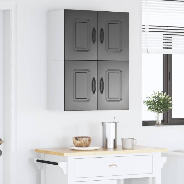 Küchenhängeschrank 2 pcs Schwarz 60 x 31 x 40 cm Holzwerkstoff