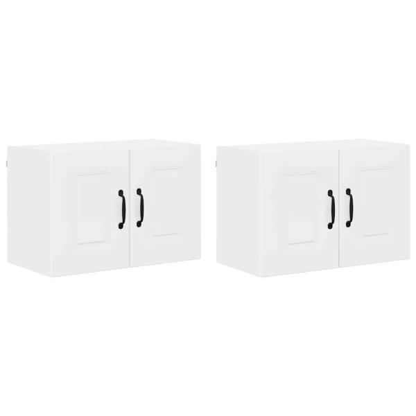 Küchenhängeschrank mit Tür 2 pcs Hochglanz Weiß 60 x 31 x 40 cm
