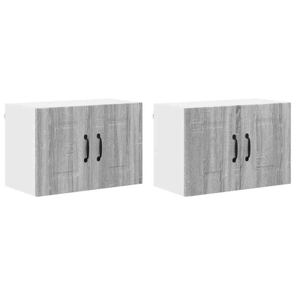 Küchenhängeschrank mit Tür 2 pcs Graues Sonoma 60 x 31 x 40 cm