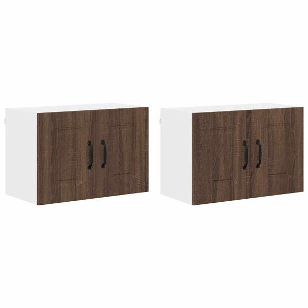Küchenhängeschrank 2 pcs Braun Eichen-Optik 60 x 31 x 40 cm