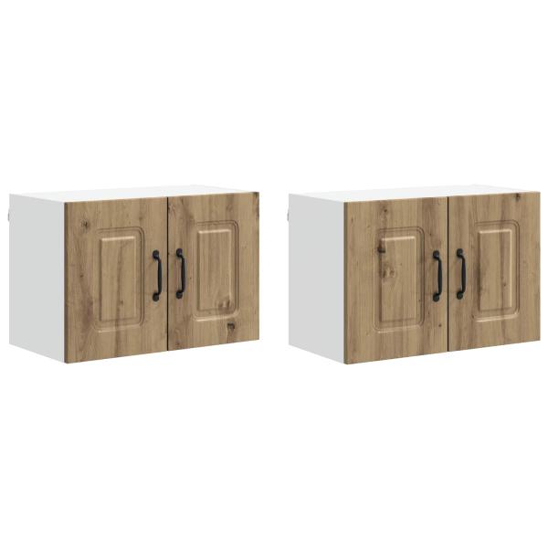 Küchenhängeschrank mit Tür 2 pcs Artisan-Eiche 60 x 31 x 40 cm