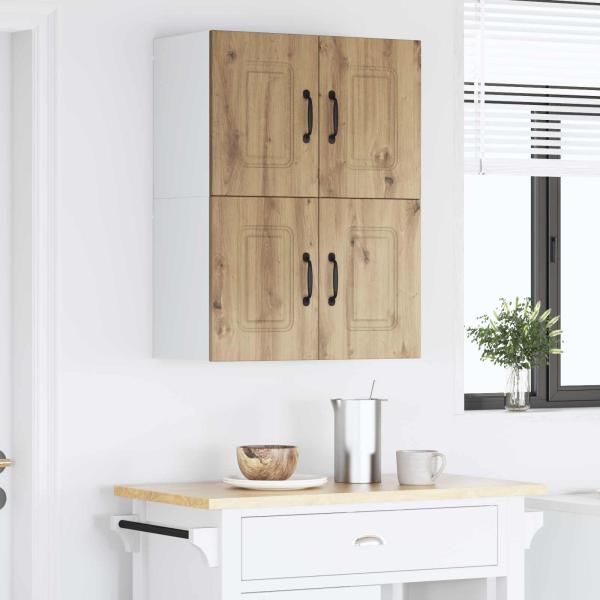 Küchenhängeschrank mit Tür 2 pcs Artisan-Eiche 60 x 31 x 40 cm