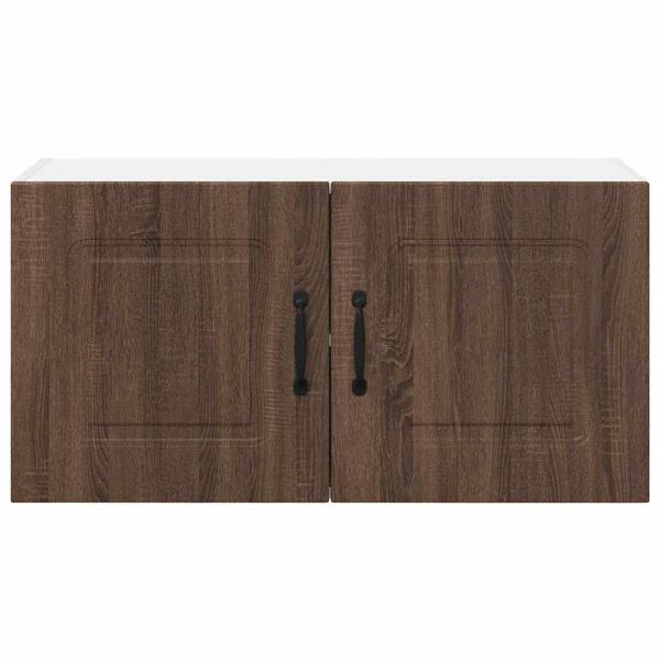 Küchenhängeschrank mit Regal Braun Eichen-Optik 80 x 31 x 40 cm