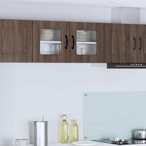 ARDEBO.de - Küchenhängeschrank mit Regal Braun Eichen-Optik 80 x 31 x 40 cm