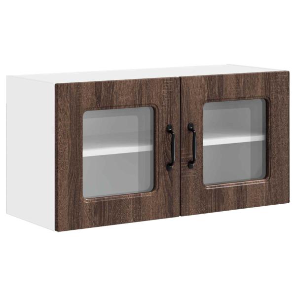 Küchenhängeschrank mit Regal Braun Eichen-Optik 80 x 31 x 40 cm