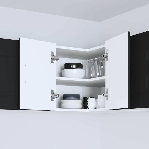 Küchenhängeschrank Schwarz 57 x 57 x 40 cm Holzwerkstoff