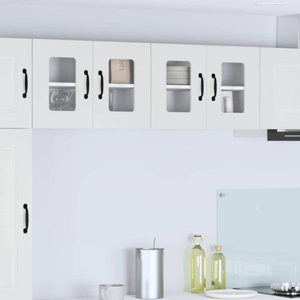 ARDEBO.de - Küchenhängeschrank mit Tür 2 pcs Hochglanz Weiß 60 x 31 x 40 cm