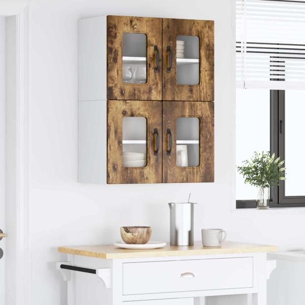 Küchenhängeschrank 2 pcs Geräucherte Eiche 60 x 31 x 40 cm