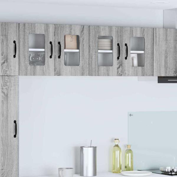 ARDEBO.de - Küchenhängeschrank mit Tür 2 pcs Graues Sonoma 60 x 31 x 40 cm