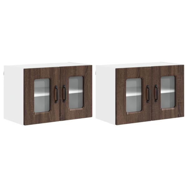 Küchenhängeschrank 2 pcs Braun Eichen-Optik 60 x 31 x 40 cm