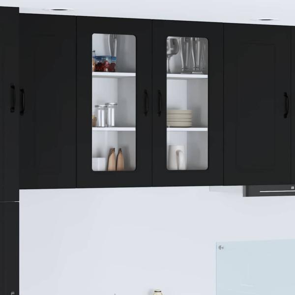 ARDEBO.de - Küchenhängeschrank Schwarz 40 x 31 x 80 cm Holzwerkstoff